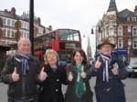 Lynne Featherstone MP, Cllrs Martin Newton and Gail Engert, and local resident Henry Denby-Wood, all excited about the future move to outside Boots on the Broadway