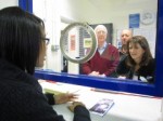 Lynne Featherstone MP and Cllr Martin Newton meeting volunteers who man Muswell Hill Police station front counter