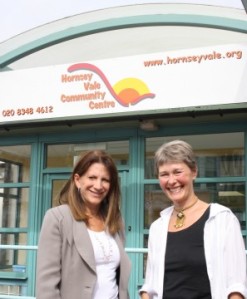 Lynne Featherstone MP with Lynne Brackley, Chair of the Hornsey Vale Management Committee