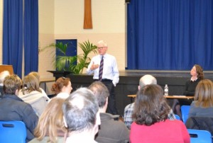 Health Minister Norman Lamb addresses the audience in Hornsey